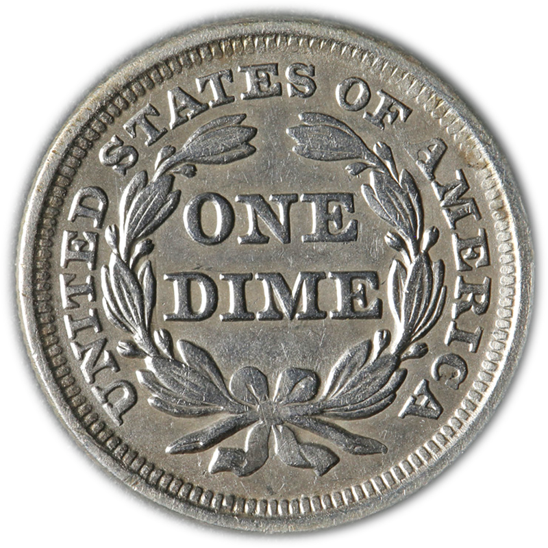1857-P Seated Liberty Dime Back